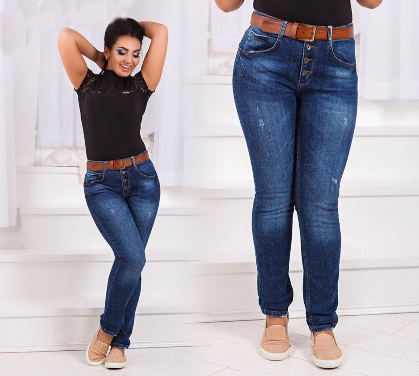 Модные джинсы больших размеров