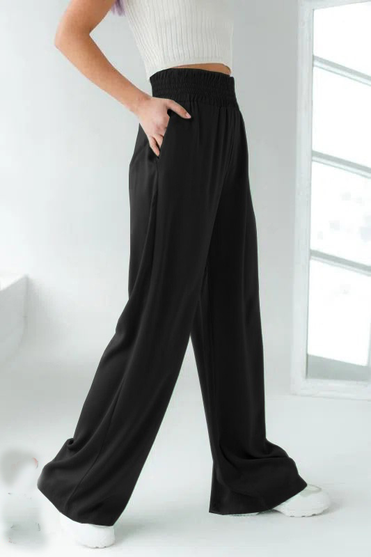 Купить женские прямые брюки свободного кроя черные 1960 в Украине на ...