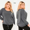 Жіноча туніка сіра великого розміру 730, Колір: Сірий, Розмір: 52-54, фото 