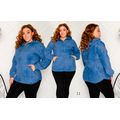Жіноче коротке пальто джинс з капюшоном 11, Колір: Джинс, Розмір: 50-56, фото 