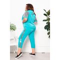 Жіночий спортивний костюм велюровий колір блакитний 1031, Колір: Блакитний, Розмір: 56-58, фото , зображення 2