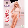 Conte Ideal 40 Den женские классические колготки с поддерживающими шортиками Nero черные, Цвет: Черный, Размер: 3, фото 