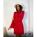 Платье короткое закрытое с длинным рукавом цвет красный 3194, Цвет: Красный, Размер: 48-52 UKR (One size), фото 