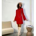 Платье короткое закрытое с длинным рукавом цвет красный 3194, Цвет: Красный, Размер: 48-52 UKR (One size), фото , изображение 2