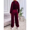 Стильный бархатный костюм женский спортивный бордовый 144, Цвет: Бордовый, Размер: S-M (42-44 UKR), фото , изображение 2