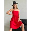 Платье женское на бретельках красное 448-1, Цвет: Красный, Размер: 50-52 UKR, фото 