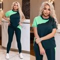 Женский костюм для фитнеса лосины и футболка зеленый 1288, Цвет: Зеленый, Размер: 54-56 UKR, фото 