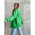 Жіноча кофта вільна на блискавці зелена 582-5282, Колір: Зелений, Розмір: s-m, фото 