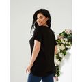 Жіноча футболка великого крою чорна 229, Колір: Чорний, Розмір: 48-50, фото , зображення 2