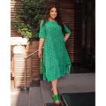 Платье свободного кроя большого размера зеленое 820, Цвет: Зеленый, Размер: 54-56 UKR, фото 