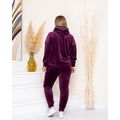 Женский спортивный костюм велюровый большого размера бордовый 21030, Цвет: Бордовый, Размер: 52-54 UKR, фото , изображение 2