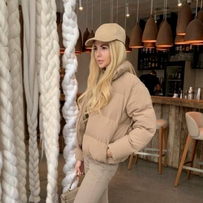 Женская короткая куртка бежевая 5005, Цвет: Бежевый, Размер: S (42 UKR), фото 