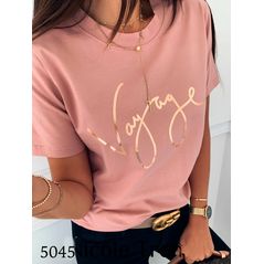 Женская белая футболка трикотажная Vаyage  5045, Колір: Пудра, Розмір: 42-46, фото 