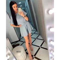 Жіночий літній костюм сірий шорти і блузка 6020, Колір: Сірий, Розмір: s-m, фото 