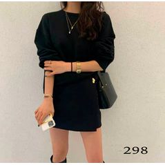 Женская кофта свободного покроя цвет черный 298, Цвет: Черный, Размер: 42-46 UKR (One size), фото 