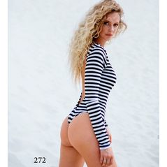 Жіночий чорно-білий боді з відкритою спиною 272, Колір: Чорно-білий, Розмір: s-m, фото , зображення 2