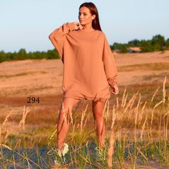 Платье-туника свободного кроя цвет мокко 294, Цвет: Мокко, Размер: 42-46 UKR (One size), фото 