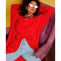 Платье-туника красная 309, Цвет: Красный, Размер: 42-46 UKR (One size), фото , изображение 2