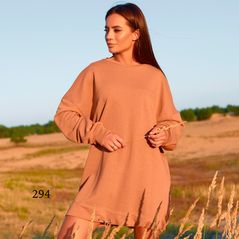 Платье-туника свободного кроя цвет мокко 294, Цвет: Мокко, Размер: 42-46 UKR (One size), фото , изображение 2