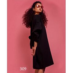 Платье-туника черная 309, Цвет: Черный, Размер: 42-46 UKR (One size), фото 