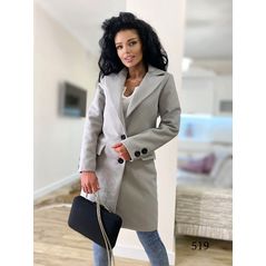 Женское кашемировое пальто серое 519, Цвет: Серый, Размер: S-M (42-44 UKR), фото 