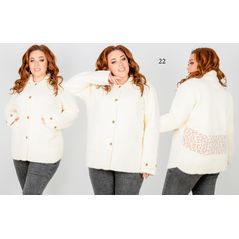 Тонке пальто-піджак жіночий з альпака колір білий 22, Колір: Білий, Розмір: 50-56, фото 