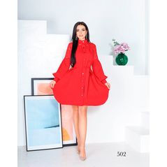 Плаття-туніка червоного кольору 502, Колір: Червоний, Розмір: s-m, фото 