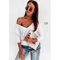 Жіноча тонка кофта однотонна біла 228, Колір: Білий, Розмір: 42-46, фото 