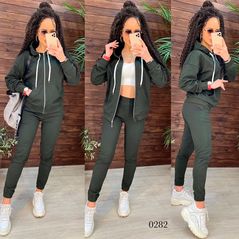 Жіночий спортивний костюм модний колір хакі 0282, Колір: Хакі, Розмір: s-m, фото 