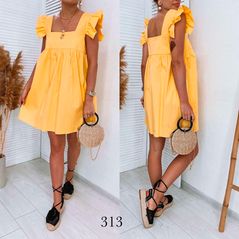 Літній міні сарафан жовтий вільного крою 313, Колір: Жовтий , Розмір: s-m, фото 