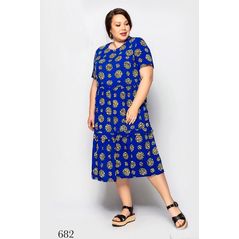 Плаття вільного крою колір електрик 682, Колір: Електрик, Розмір: 50-52, фото 