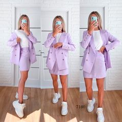 Женский костюм пиджак и юбки цвет лаванда 7180, Цвет: Лаванда, Размер: S-M (42-44 UKR), фото 