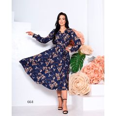 Платье миди модное на лето цвет темно-синий 664, Цвет: Темно-синий, Размер: S-M (42-44 UKR), фото , изображение 2