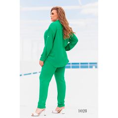 Жіночий костюм модний колір зелений 1028, Колір: Зелений, Розмір: 48-50, фото , зображення 2