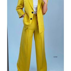 Жіночий костюм колір гірчиця піджак та брюки 0290, Колір: Гірчиця, Розмір: s-m, фото , зображення 2