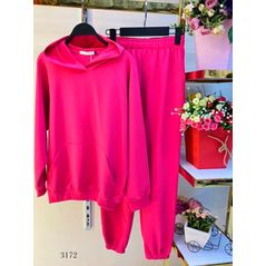 Жіночий спортивний костюм яскравий вільного крою колір малина 3172, Колір: Малиновий, Розмір: 42-46, фото 
