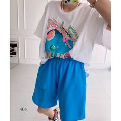 Жіночі шорти сині вільного крою 404, Колір: Синій, Розмір: 42-46, фото 