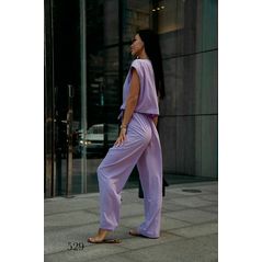 Жіночий костюм блузка і штани колір лаванда 529, Колір: Лаванда, Розмір: s-m, фото , зображення 2