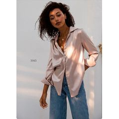 Блузка бежевая 3165, Цвет: Бежевый, Размер: 42-46 UKR (One size), фото , изображение 3