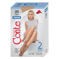 Conte Tension 20 Den носки Natural светло-телесный, Цвет: Бежевый, Размер носков: 35-39, фото 