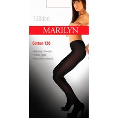 Marilyn Cotton 120 Den молочні зимові класичні теплі бавовняні колготки без малюнка, Колір: Молочний, Розмір: 1/2, фото 