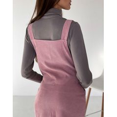 Плаття-сарафан з мікровельвету фрезовий 1581, Колір: Фрезовий, Розмір: s-m, фото , зображення 3