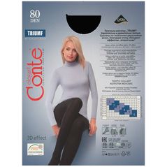 Conte Triumf 80 Den жіночі щільні колготки з мікрофібри Nero чорні, Колір: Чорний, Розмір: 2, фото , зображення 3