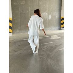 Жіночий прогулянковий костюм білий 0303, Колір: Білий, Розмір: s-m, фото , зображення 2