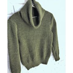 Жіночий в'язаний светр красивий і теплий хакі 0044, Колір: Хакі, Розмір: 42-46, фото , зображення 2