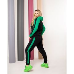 Жіночий теплий спортивний костюм великого розміру зелений 1043, Колір: Зелений, Розмір: 48-50, фото , зображення 2