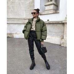 Жіноча коротка куртка тепла хакі 1066, Колір: Хакі, Розмір: s-m, фото 