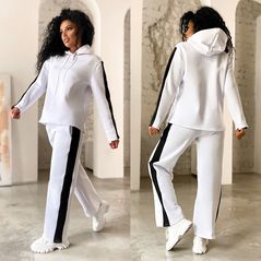 Жіночий спортивний костюм білий 541, Колір: Білий, Розмір: s-m, фото 