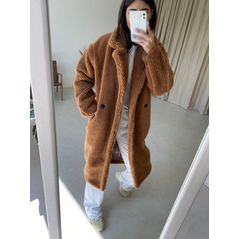 Жіноча стильна шуба еко довга кольору мокко 30220, Колір: Мокко, Розмір: 42-48, фото , зображення 3