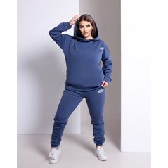 Жіночий спортивний костюм великого розміру синій колір 1049, Колір: Синій, Розмір: 48-50, фото 
